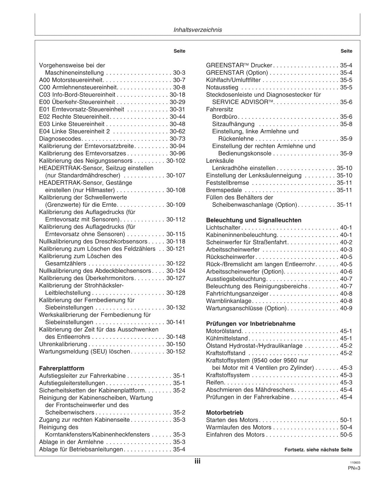 John Deere 9540 9560 9580 9640 9660 9680 Mähdrescher Betriebsanleitung