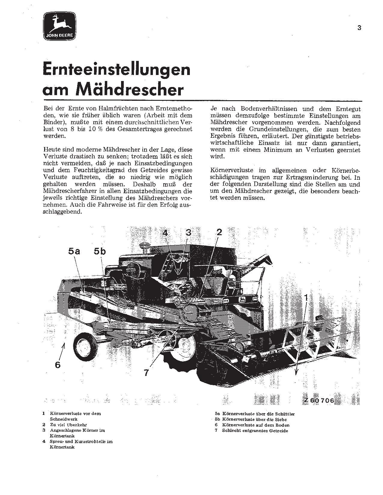 John Deere 955 Mähdrescher Betriebsanleitung 000000-018097