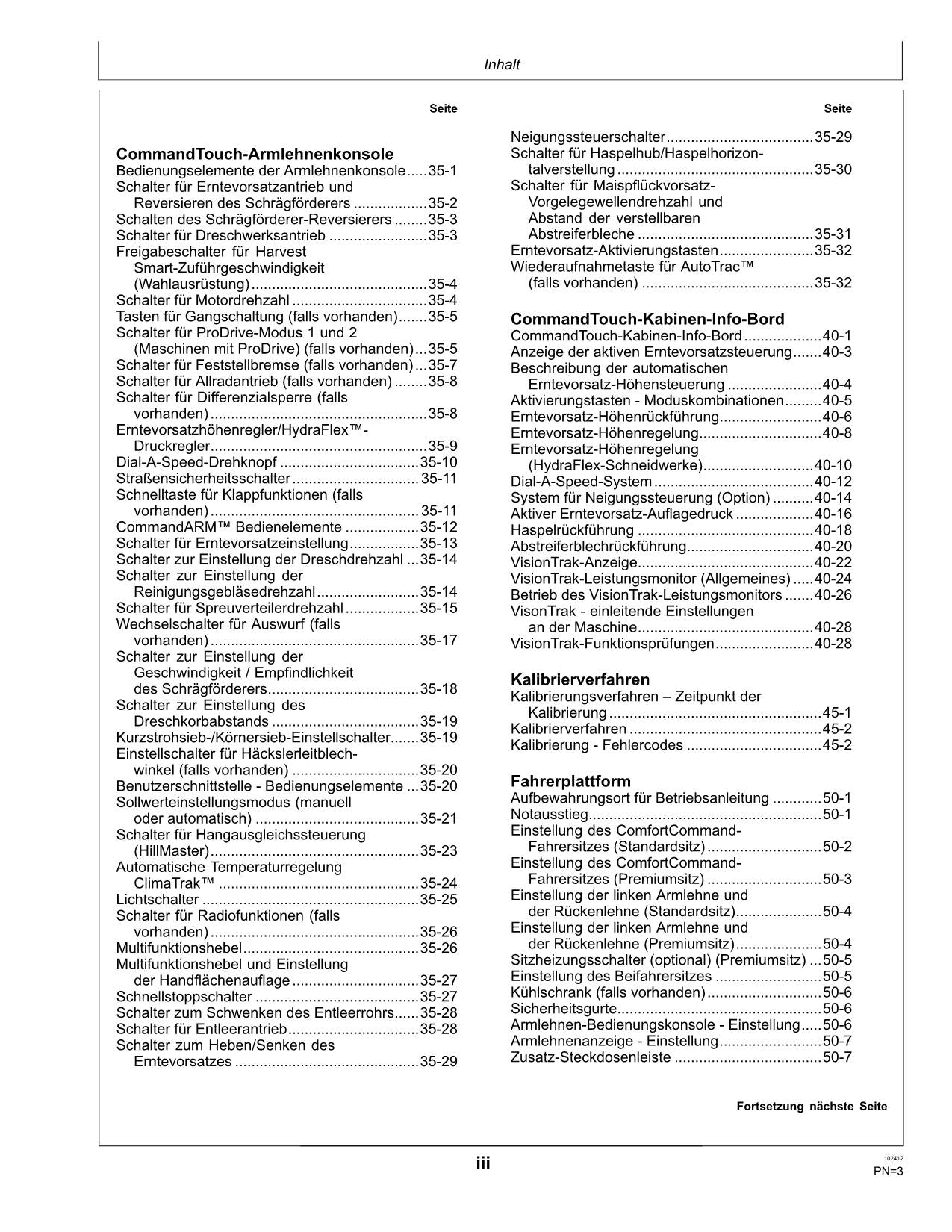 John Deere S660 S670 S680 S690 Mähdrescher betriebsanleitung