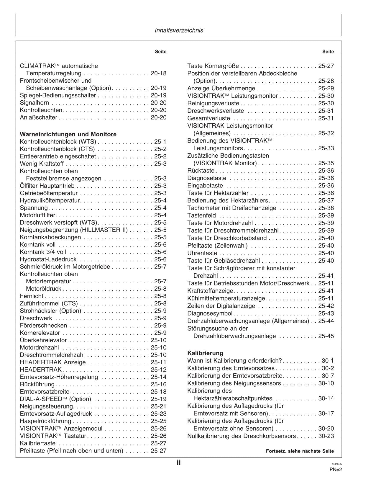 John Deere 9540I 9560I 9580I 9640I Mähdrescher Betriebsanleitung