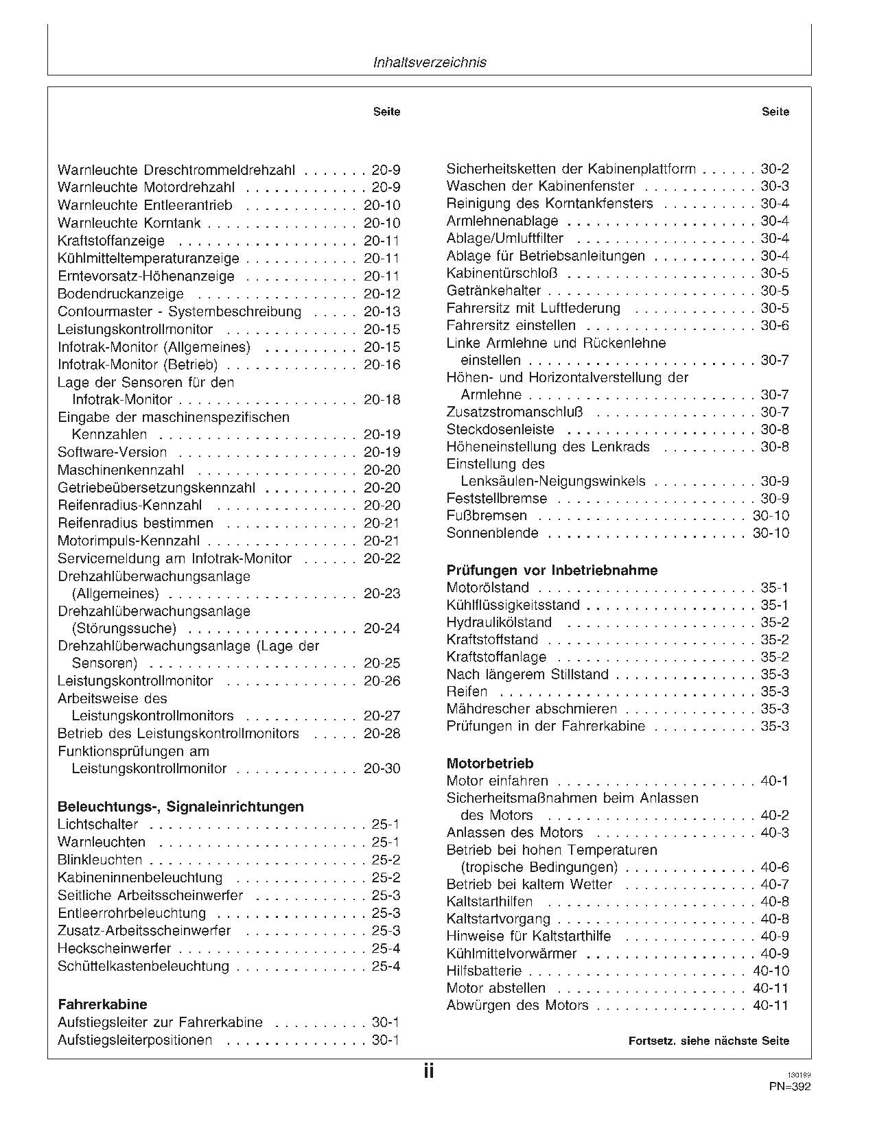 John Deere CTS Mähdrescher betriebsanleitung #2