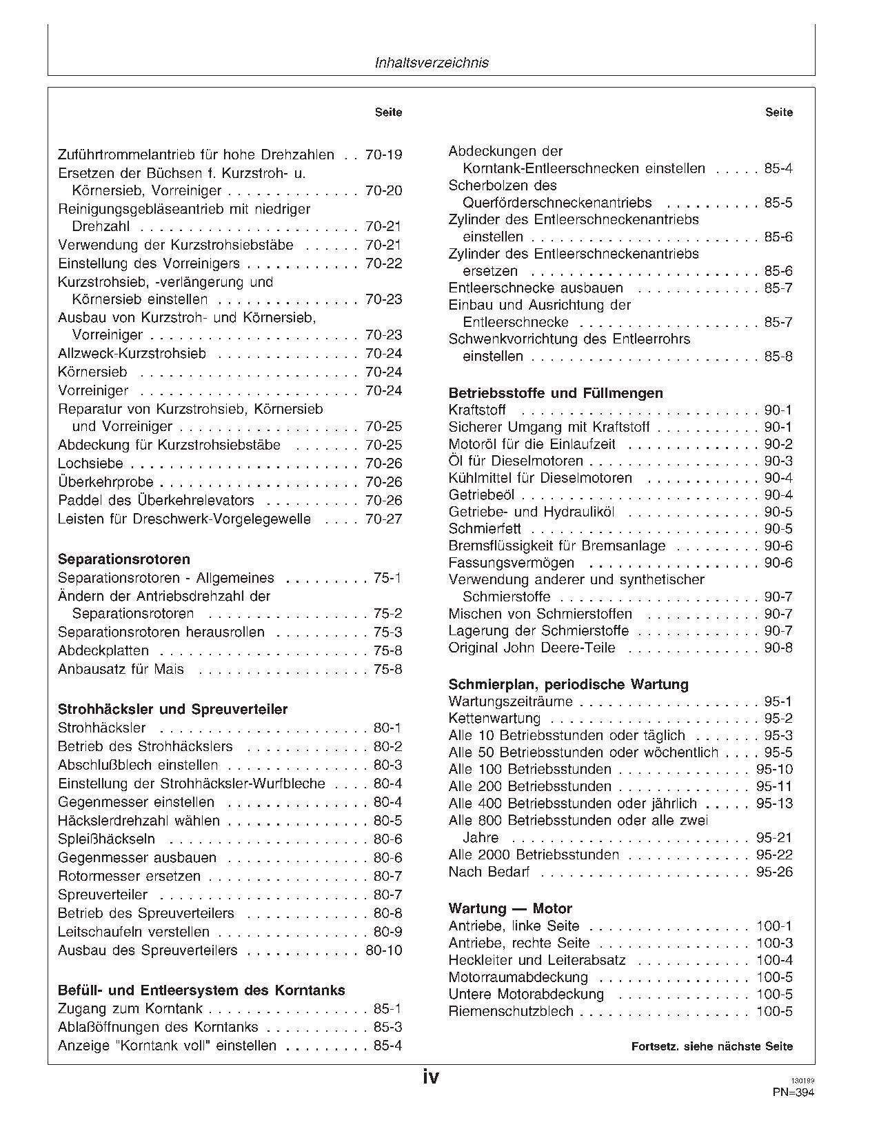 John Deere CTS Mähdrescher betriebsanleitung #2