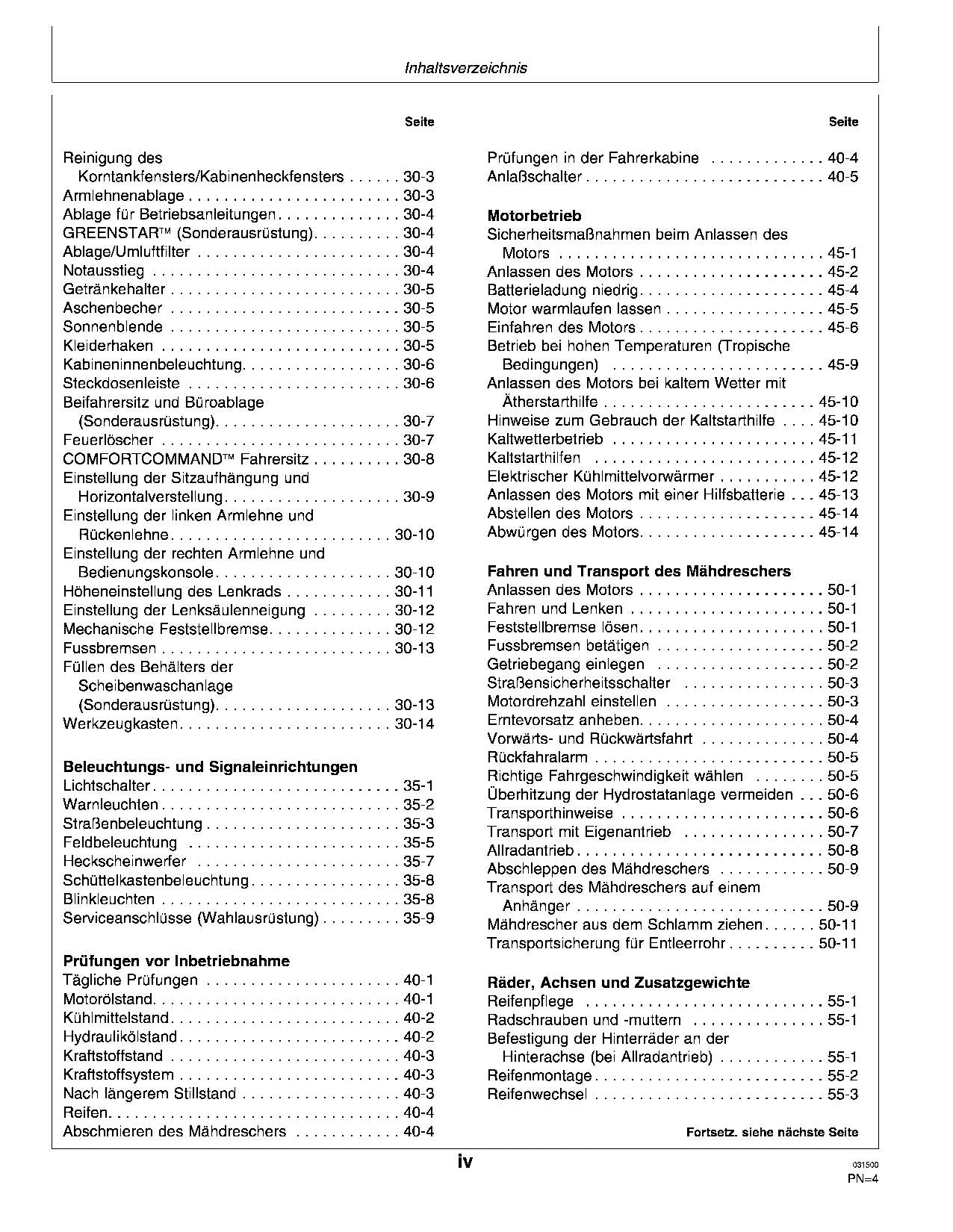 John Deere CTS Mähdrescher betriebsanleitung #3