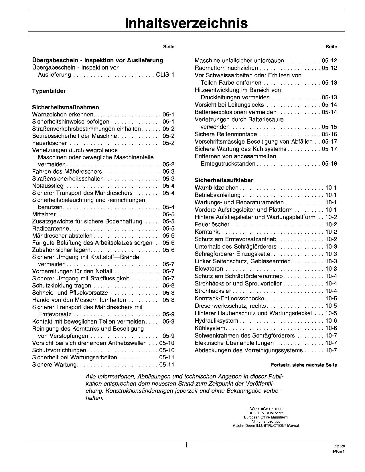 John Deere CTS Mähdrescher betriebsanleitung #3