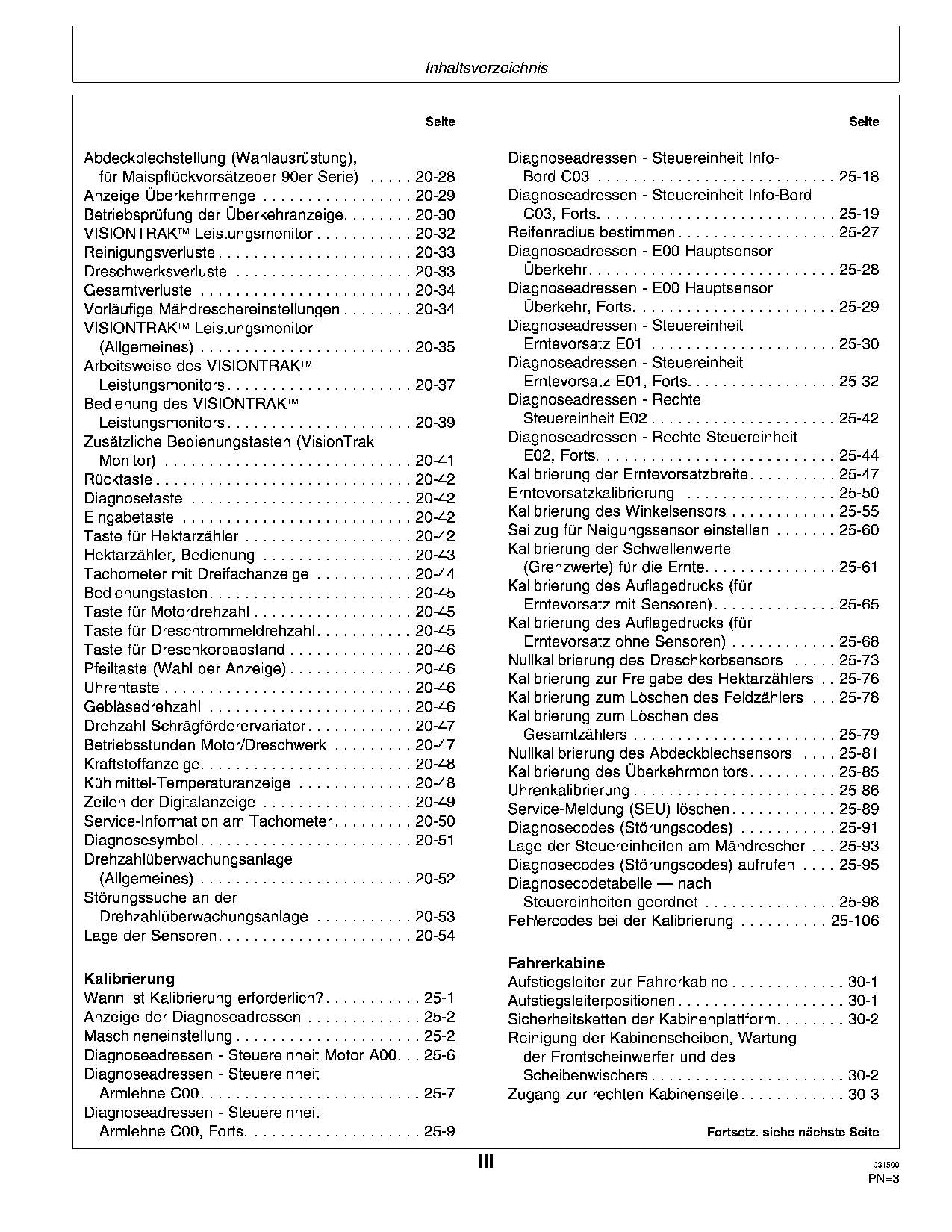 John Deere CTS Mähdrescher betriebsanleitung #3