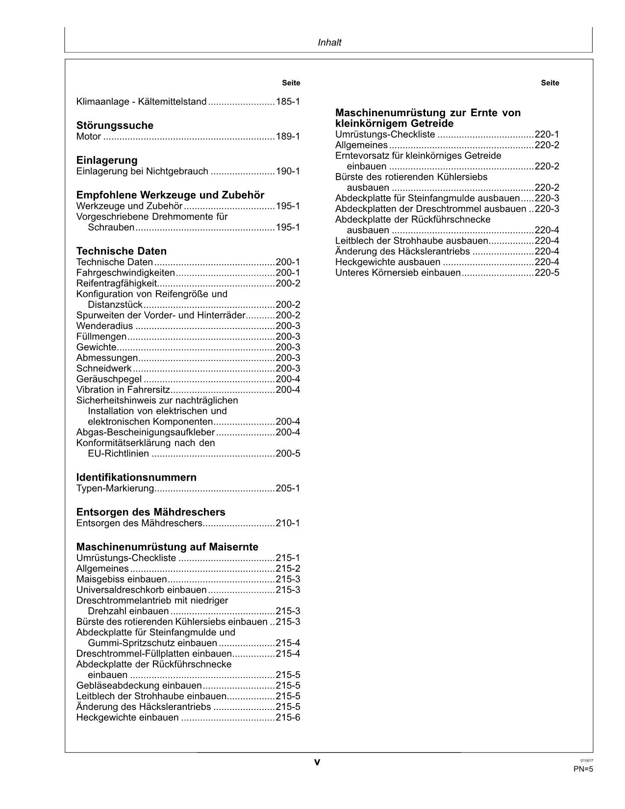 John Deere W330 Mähdrescher betriebsanleitung #2