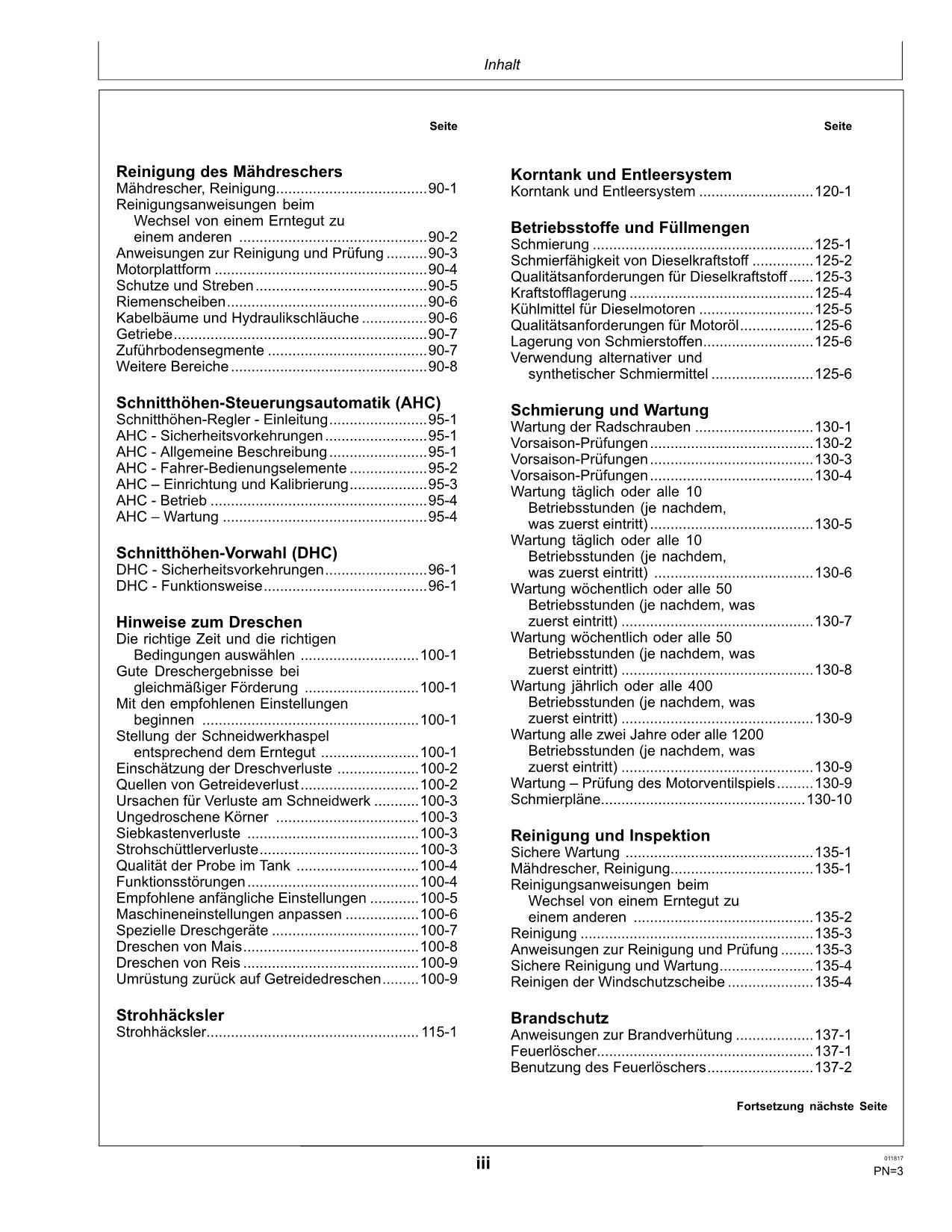 John Deere W330 Mähdrescher betriebsanleitung #2