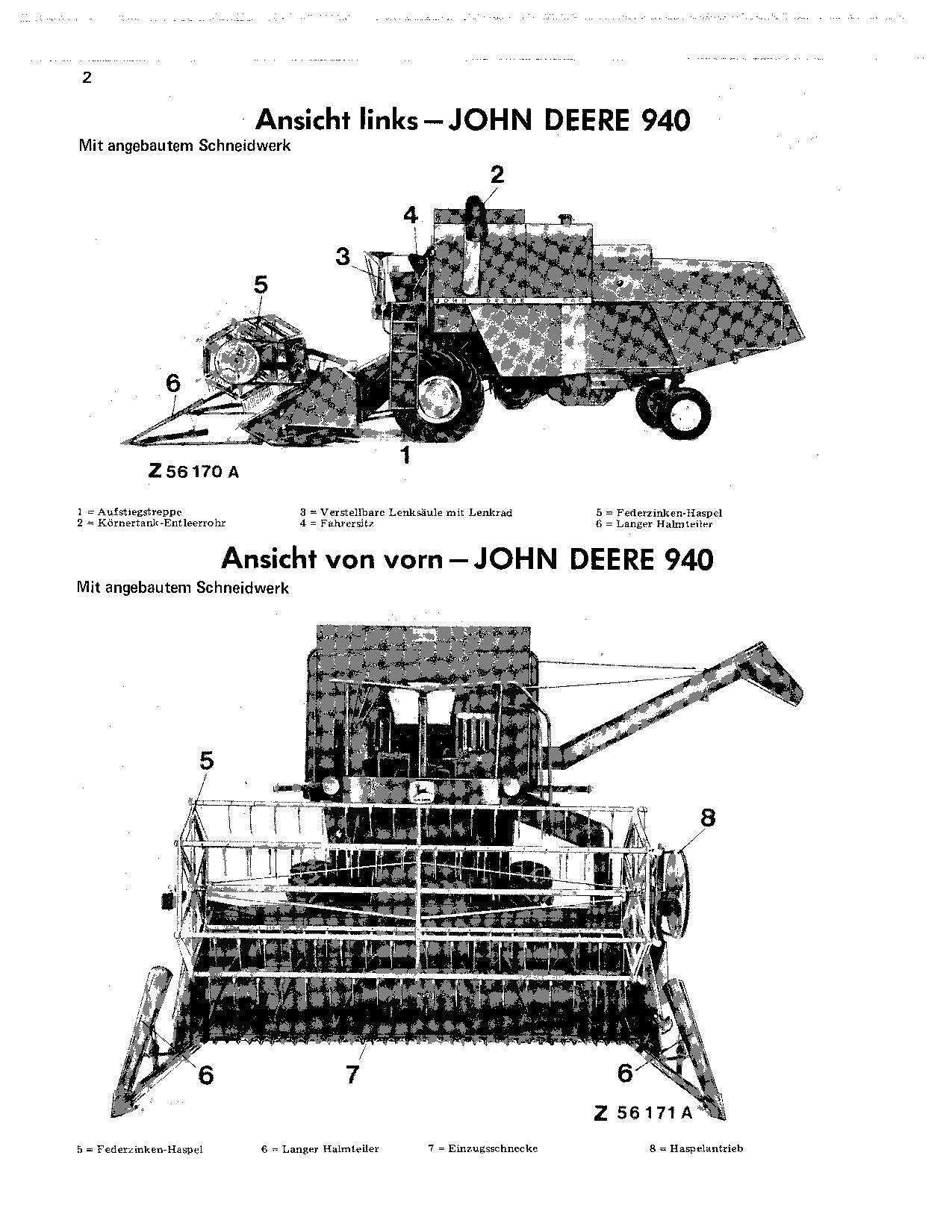 John Deere 930 940 Code 0983 Mähdrescher Betriebsanleitung