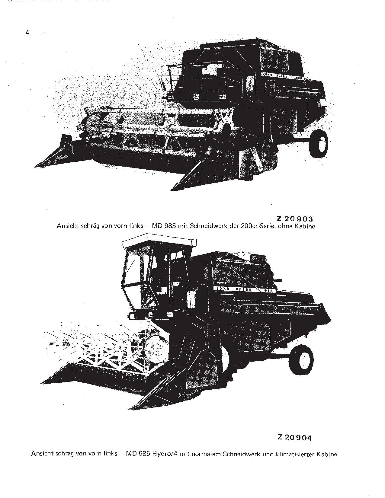 John Deere 975 985 Mähdrescher Betriebsanleitung