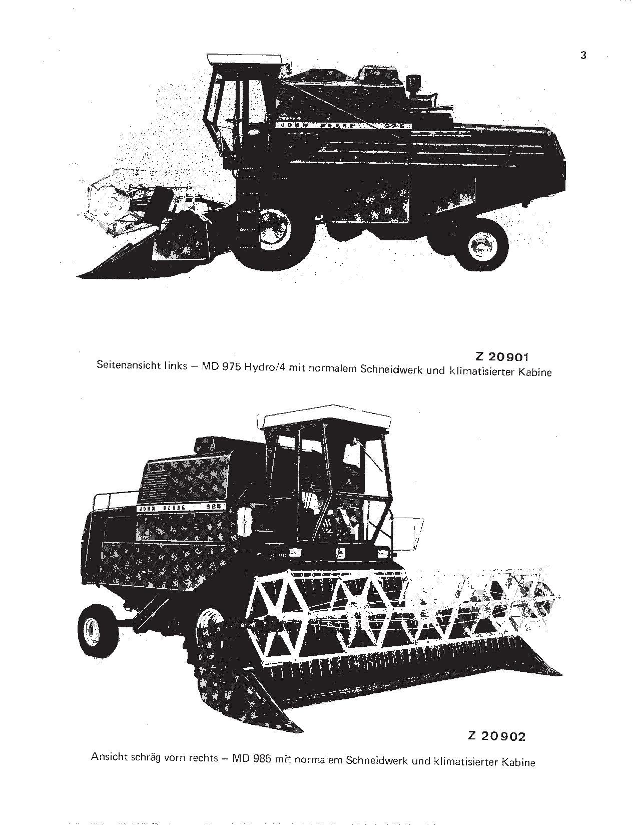 John Deere 975 985 Mähdrescher Betriebsanleitung