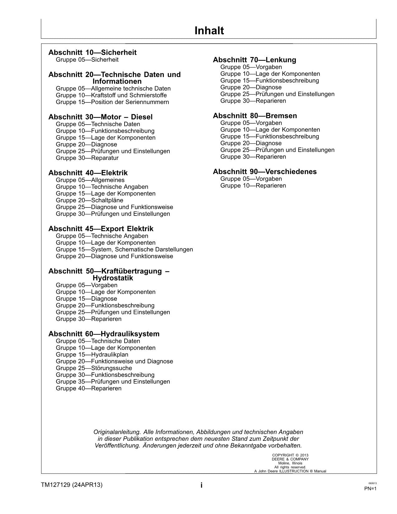 John Deere 2027R 2032R traktor reparaturhandbuch