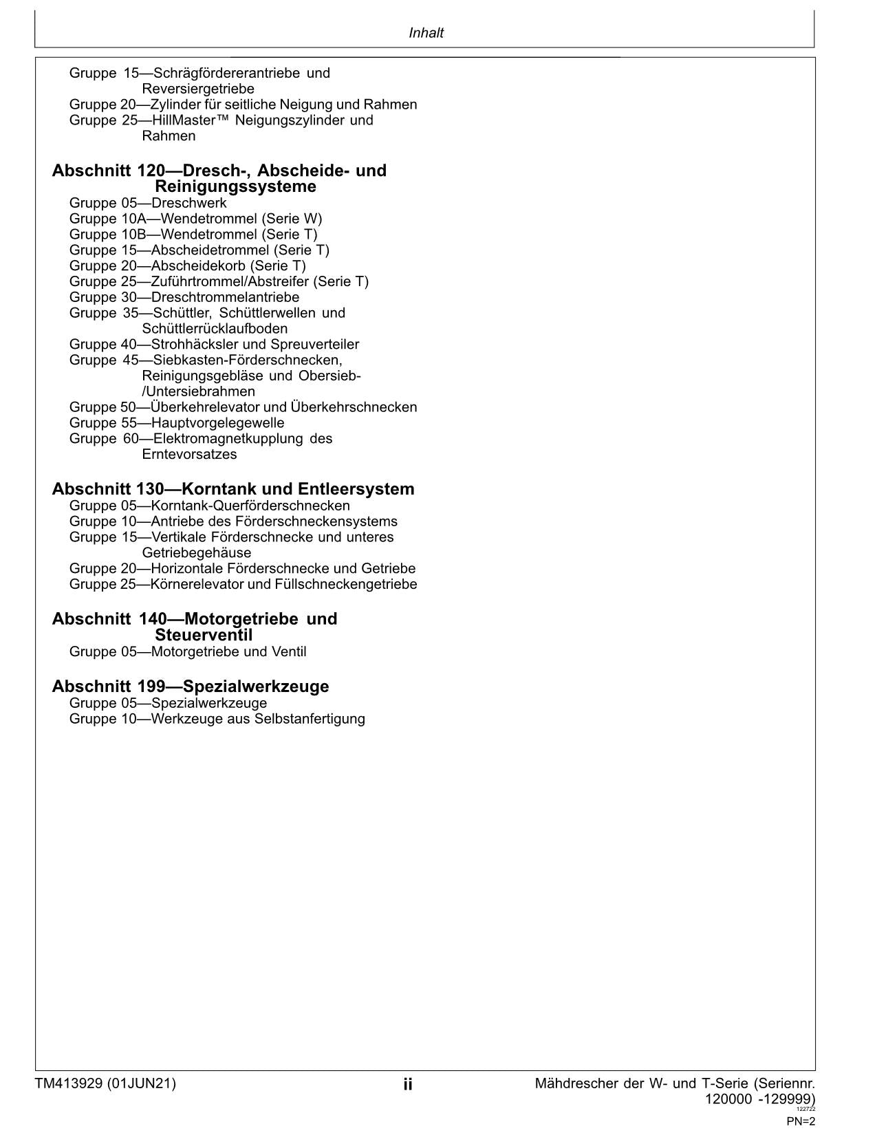 John Deere W540 W550 W650 W660 mähdrescher reparaturhandbuch #1