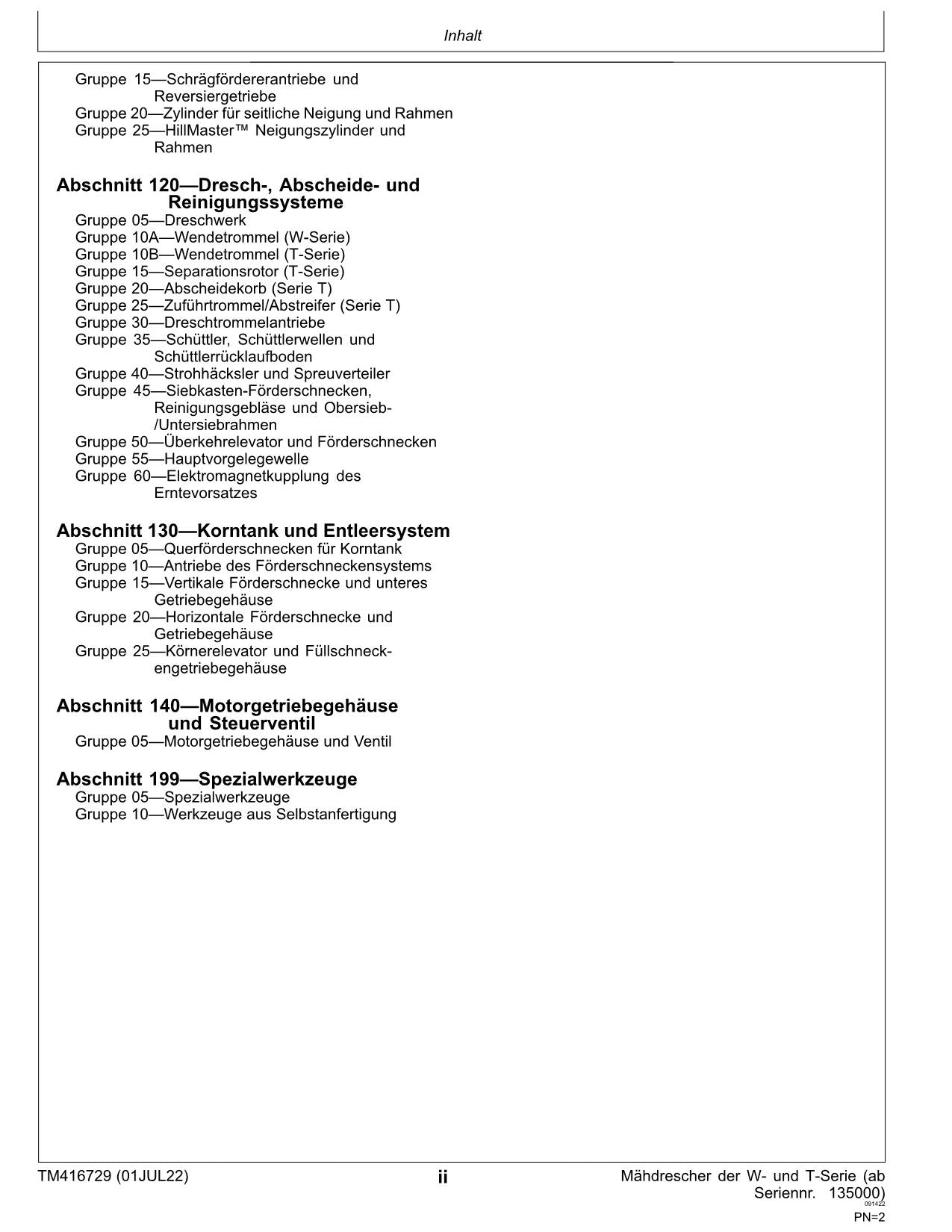 John Deere W540 W550 W650 W660 mähdrescher reparaturhandbuch #2