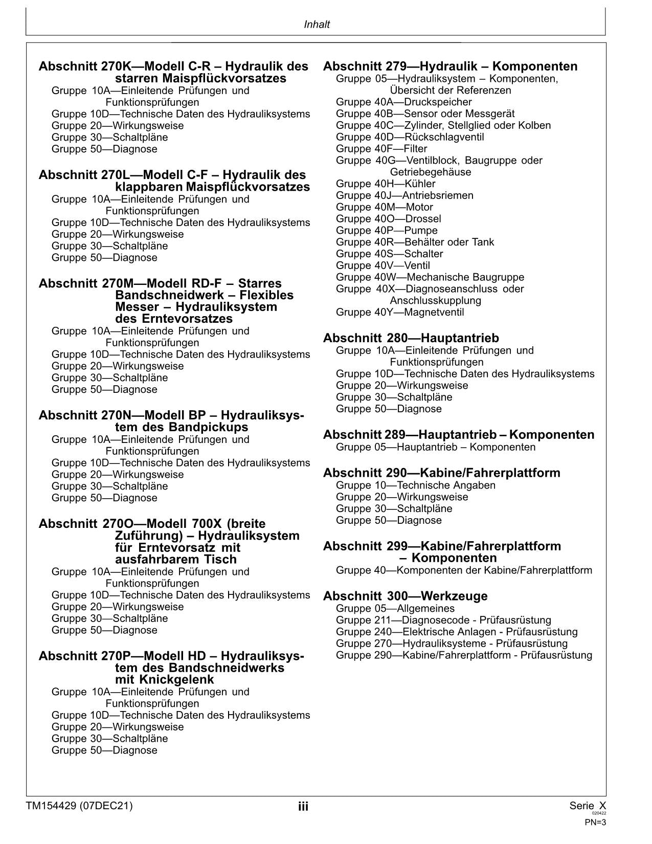 John Deere X9 1000 X9 1100 Mähdrescher Diagnose Reparaturhandbuch