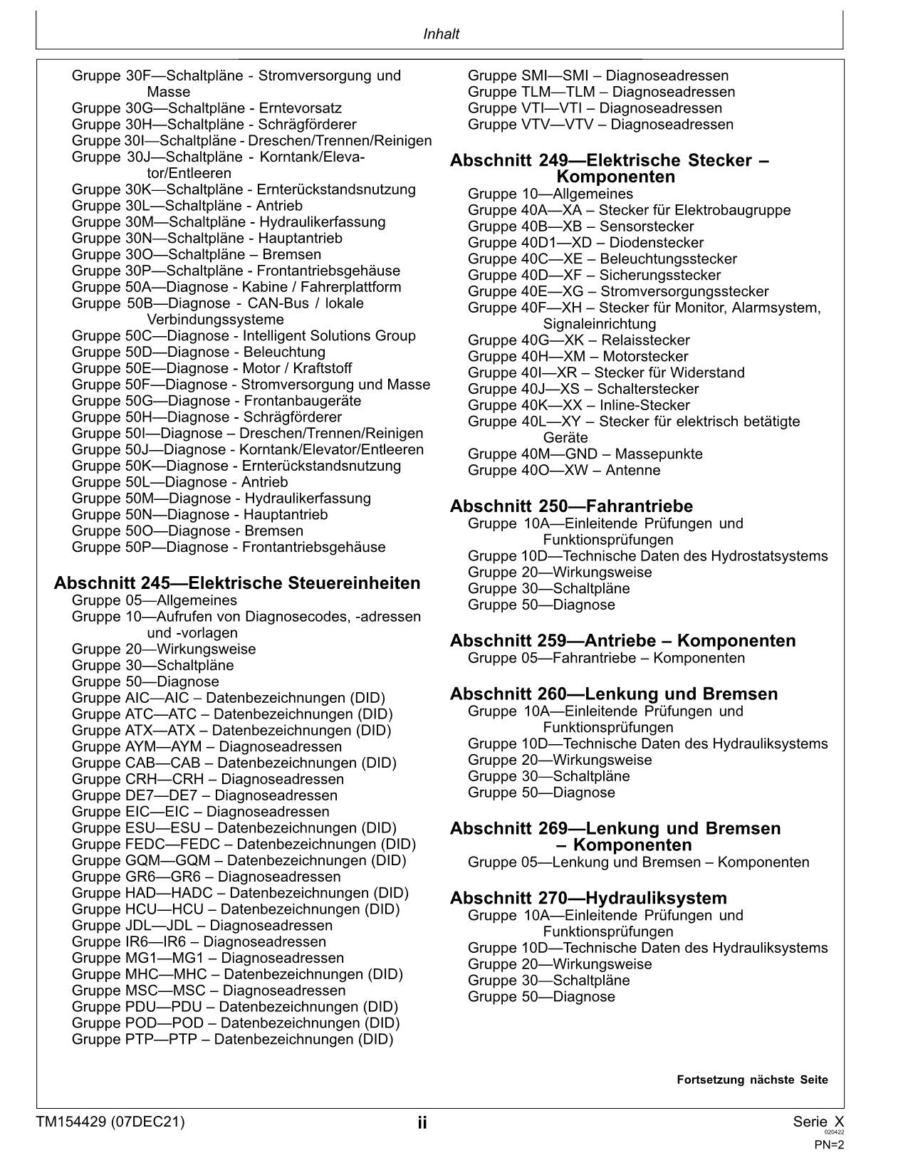 John Deere X9 1000 X9 1100 Mähdrescher Diagnose Reparaturhandbuch