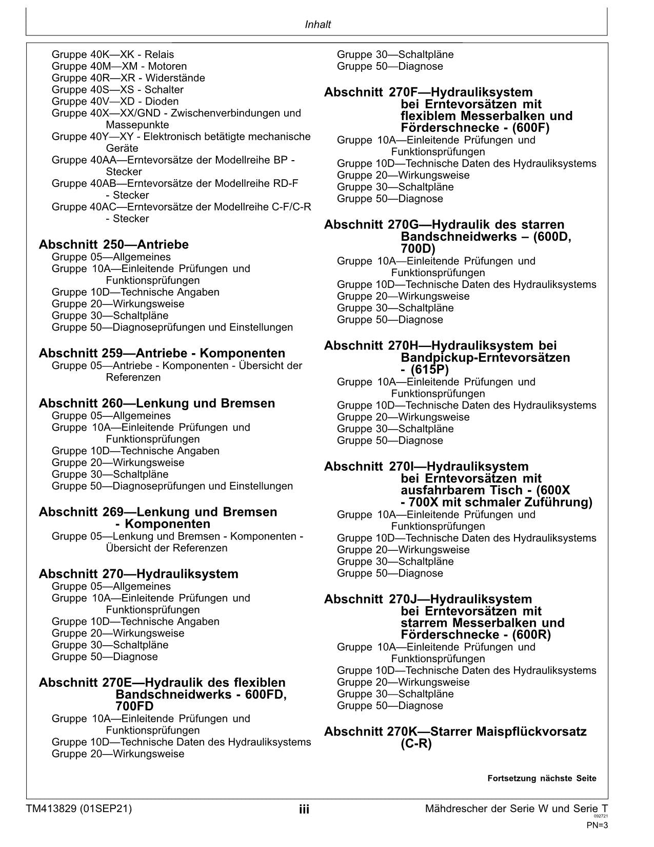 John Deere T550 T560 T660 T670 W540 W550 mähdrescher diagnose reparaturhandbuch