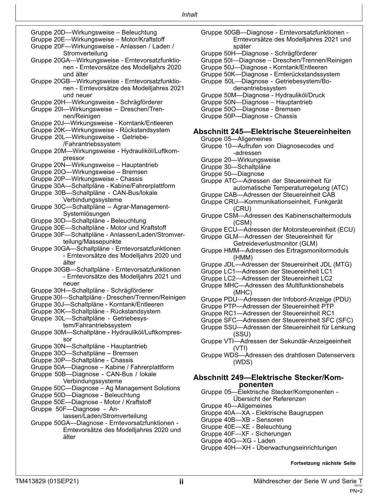 John Deere T550 T560 T660 T670 W540 W550 mähdrescher diagnose reparaturhandbuch