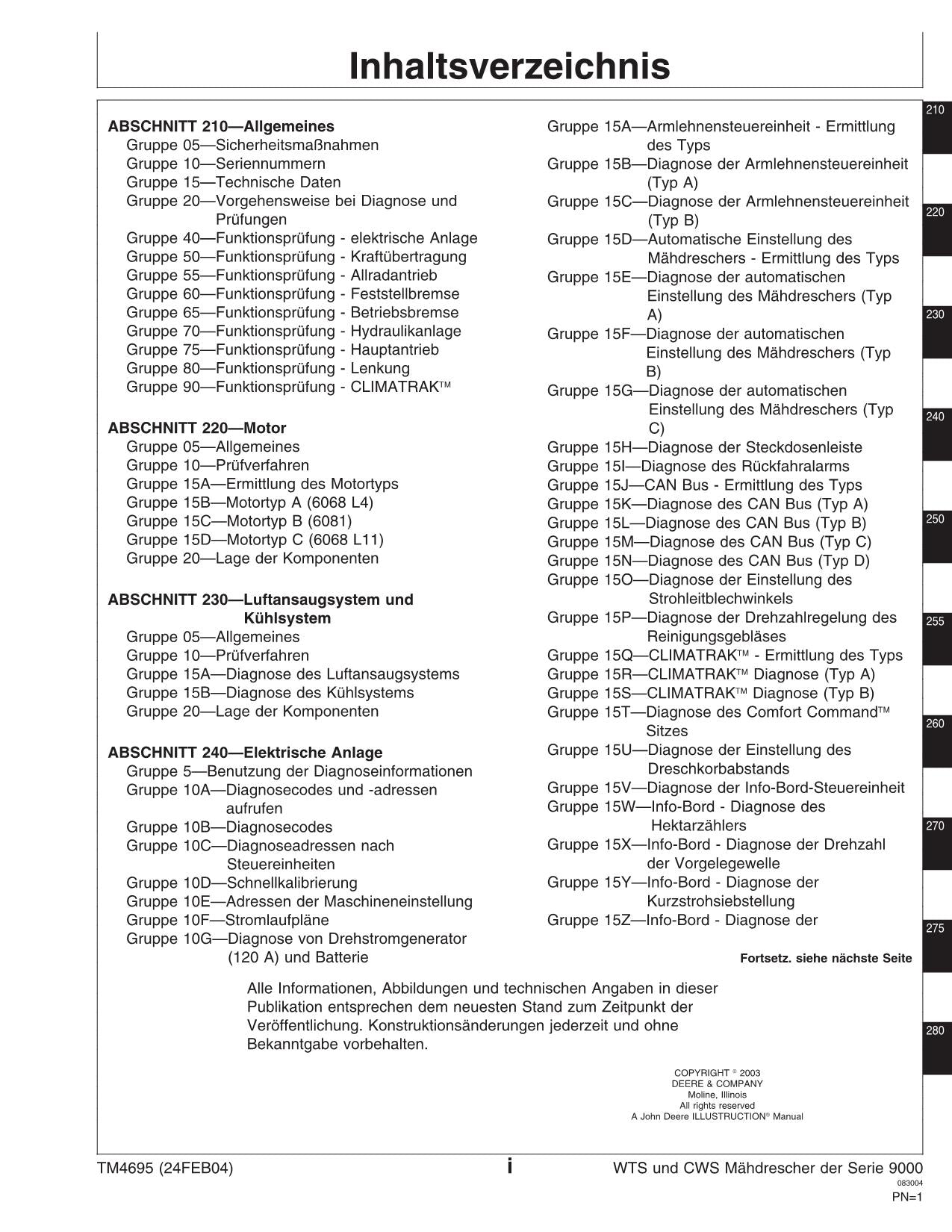 John Deere 9540 9560 9580 9640 9660 9680 mähdrescher diagnose reparaturhandbuch