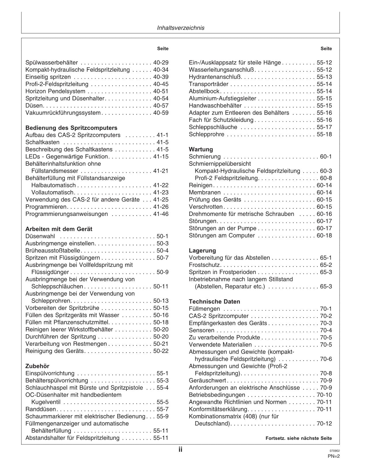 John Deere Aufbaufeldspritzen 408 410 412  betriebsanleitung