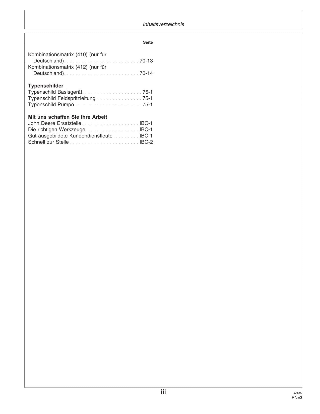 John Deere Aufbaufeldspritzen 408 410 412  betriebsanleitung