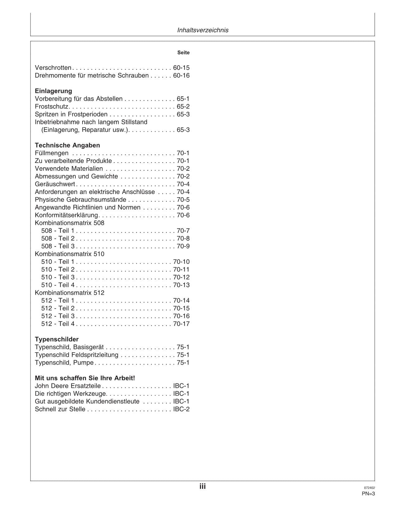 John Deere Anbaufeldspritze 508 510 Schaltkästen ELB-1 EL-4 Betriebsanleitung