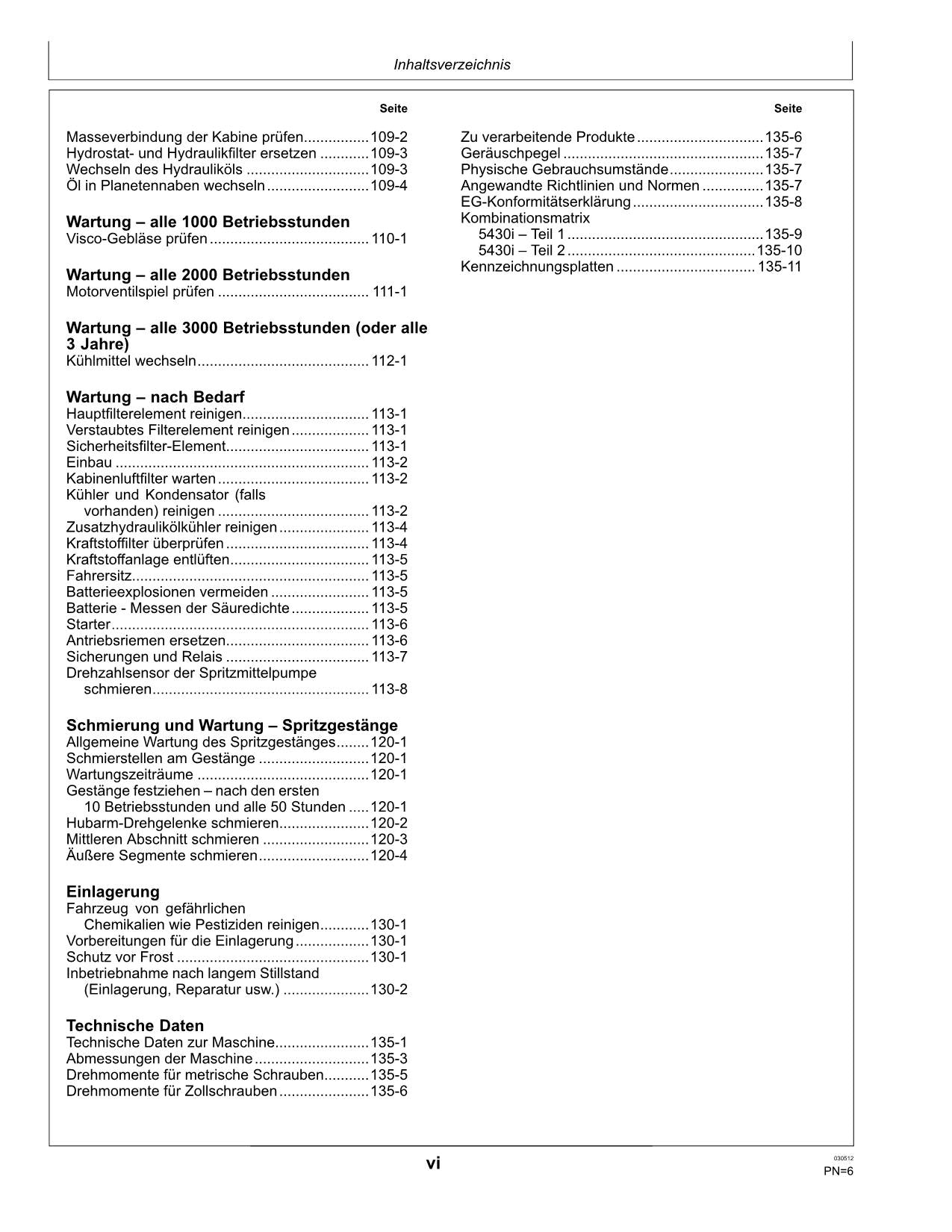 John Deere Fahrzeug 5430i Ausbringung abnehmbare Feldspritze betriebsanleitung