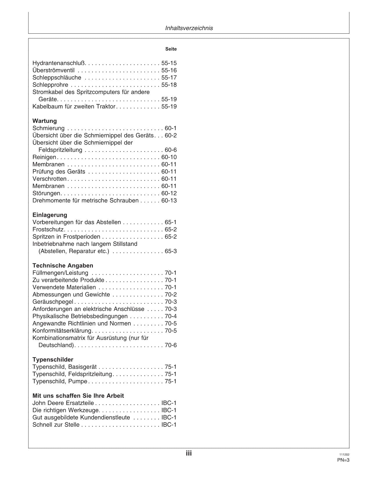 John Deere Anhängefeldspritzen 624 betriebsanleitung