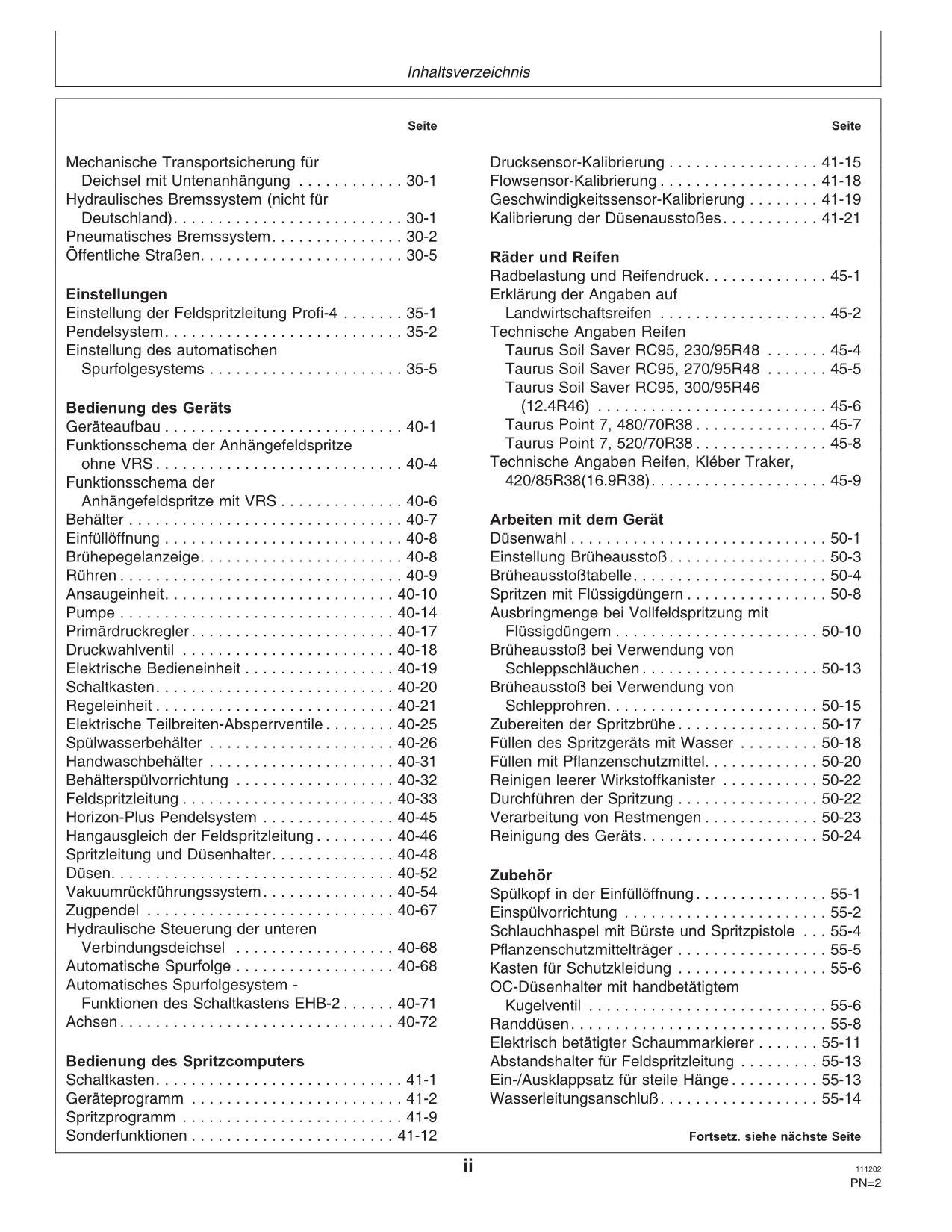 John Deere Anhängefeldspritzen 624 betriebsanleitung