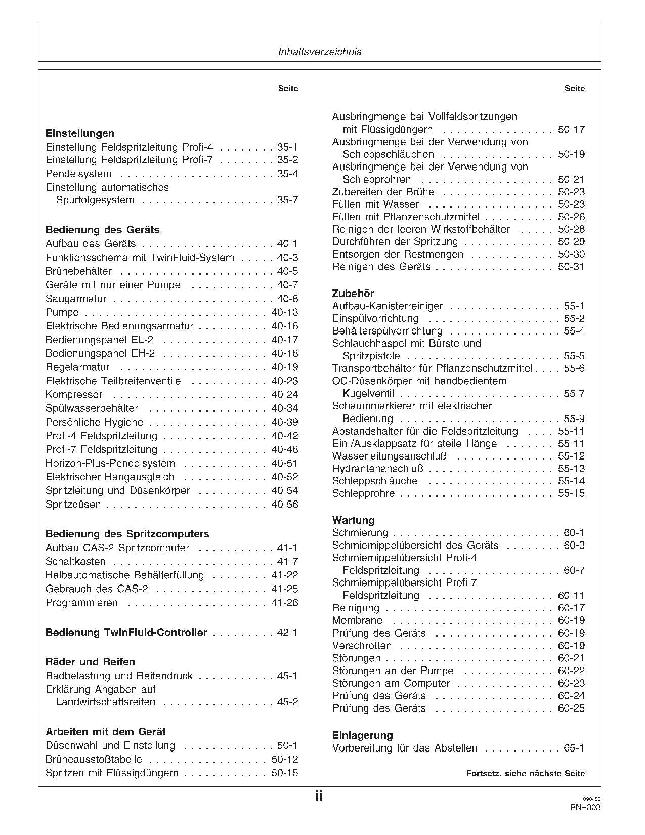 John Deere Anhängefeldspritzen 632TF 638TF betriebsanleitung