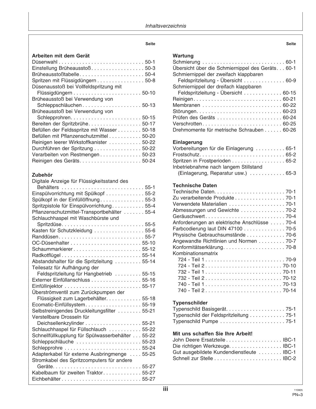 John Deere Anhängefeldspritzen 724 732 740 manuel d'utilisation