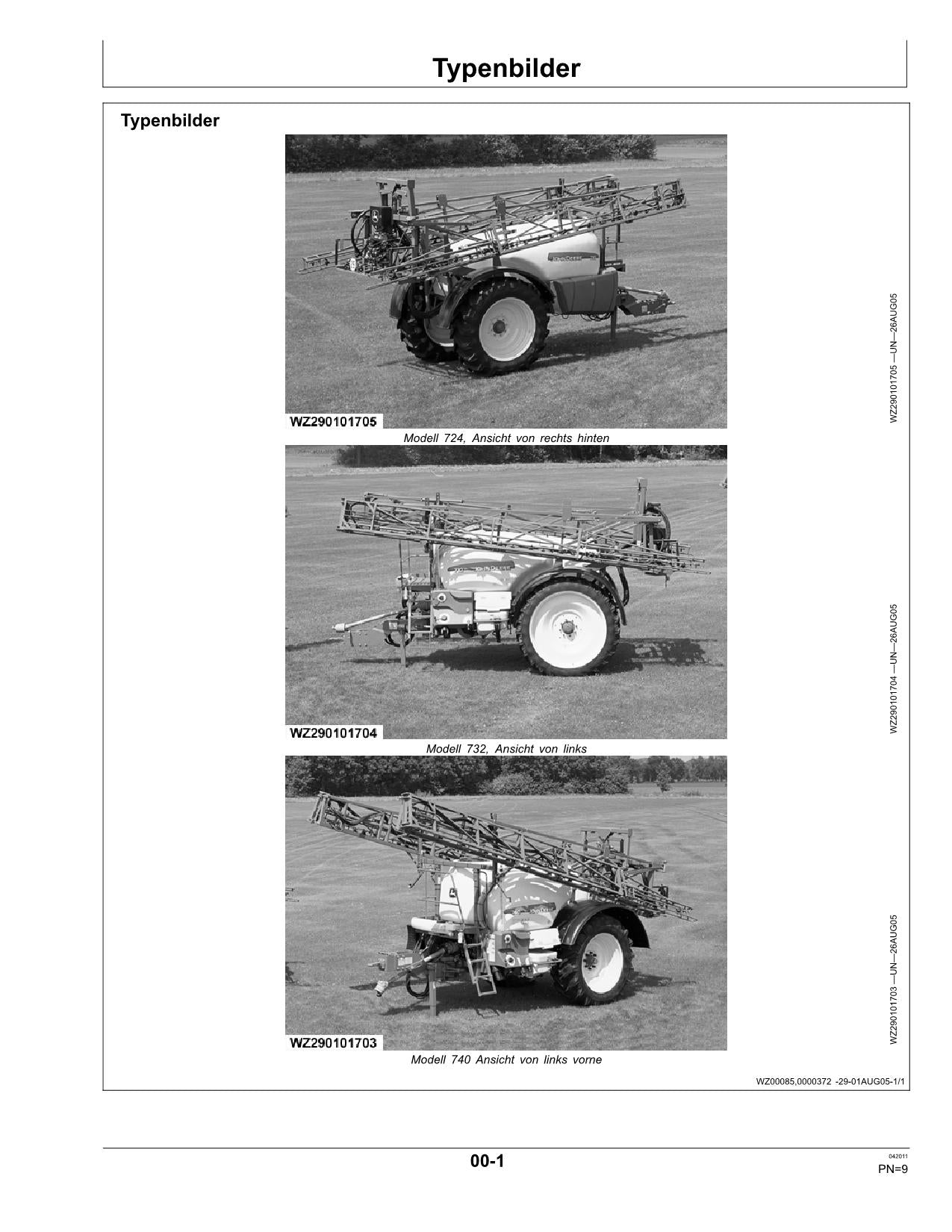 John Deere Anhängefeldspritze 724 732 740 mit EL4 Regeleinheit betriebsanleitung