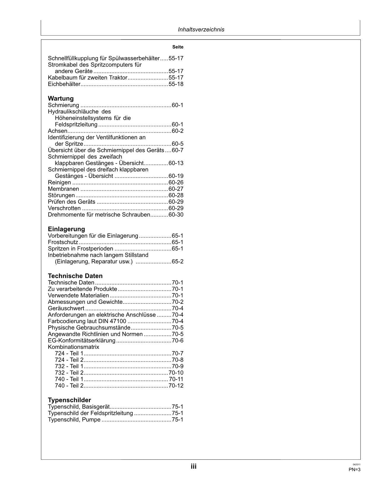 John Deere Anhängefeldspritze 724 732 740 mit EL4 Regeleinheit betriebsanleitung