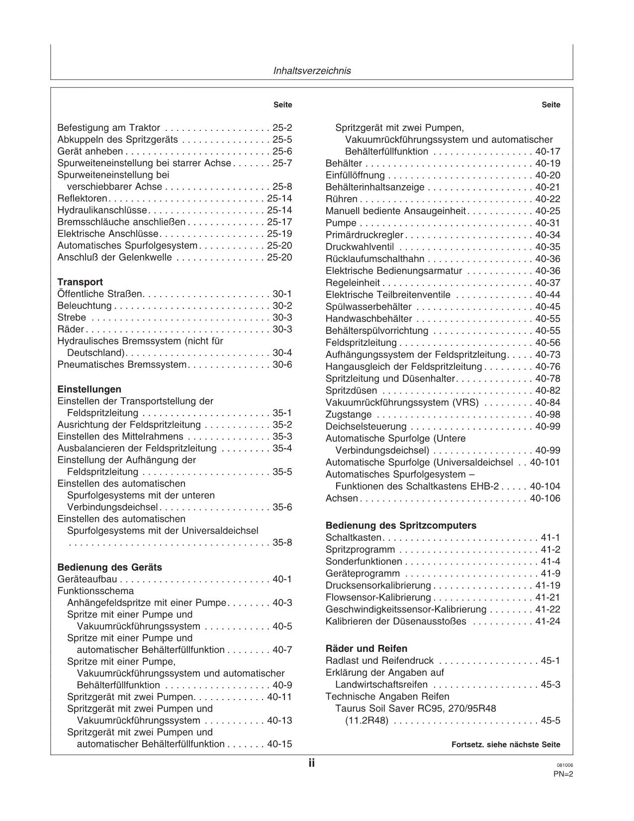 John Deere Anhängefeldspritze 824 832 840 EL-4 Regeleinheit betriebsanleitung