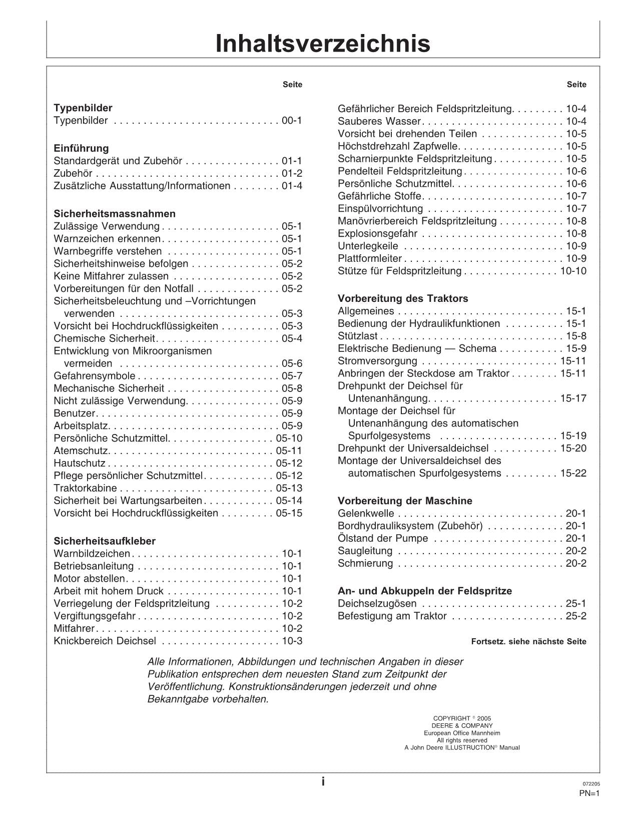 John Deere Anhängefeldspritze 824 832 840 EHC-2-Regeleinheit betriebsanleitung