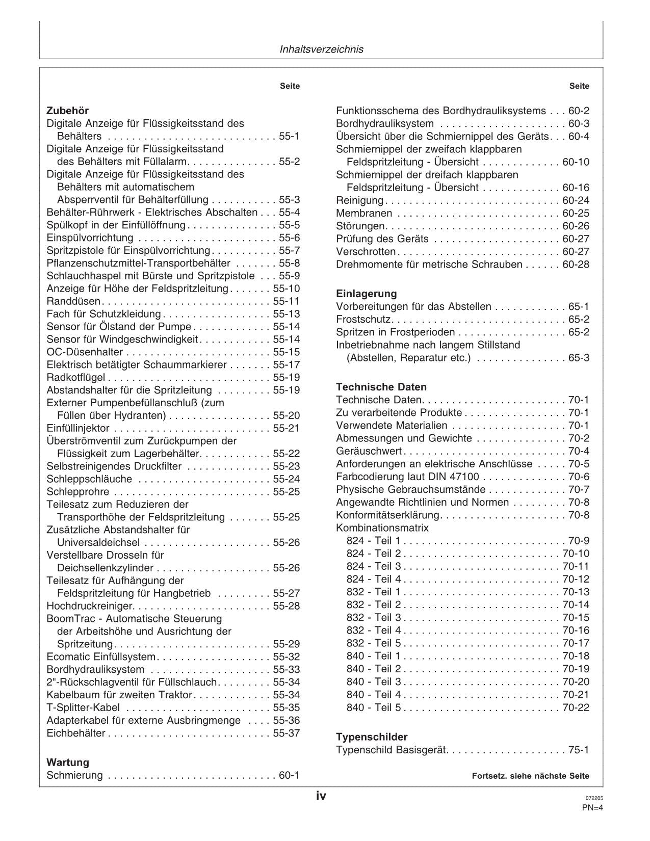 John Deere Anhängefeldspritze 824 832 840 EHC-2-Regeleinheit betriebsanleitung