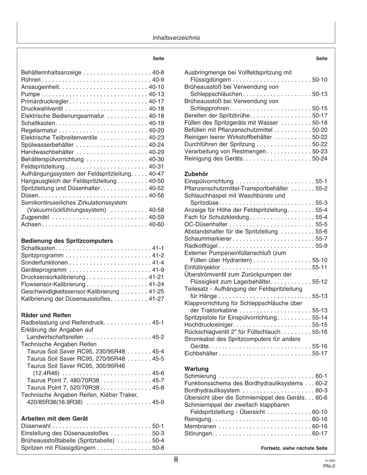 John Deere Anhängefeldspritzen 824SE 832SE betriebsanleitung