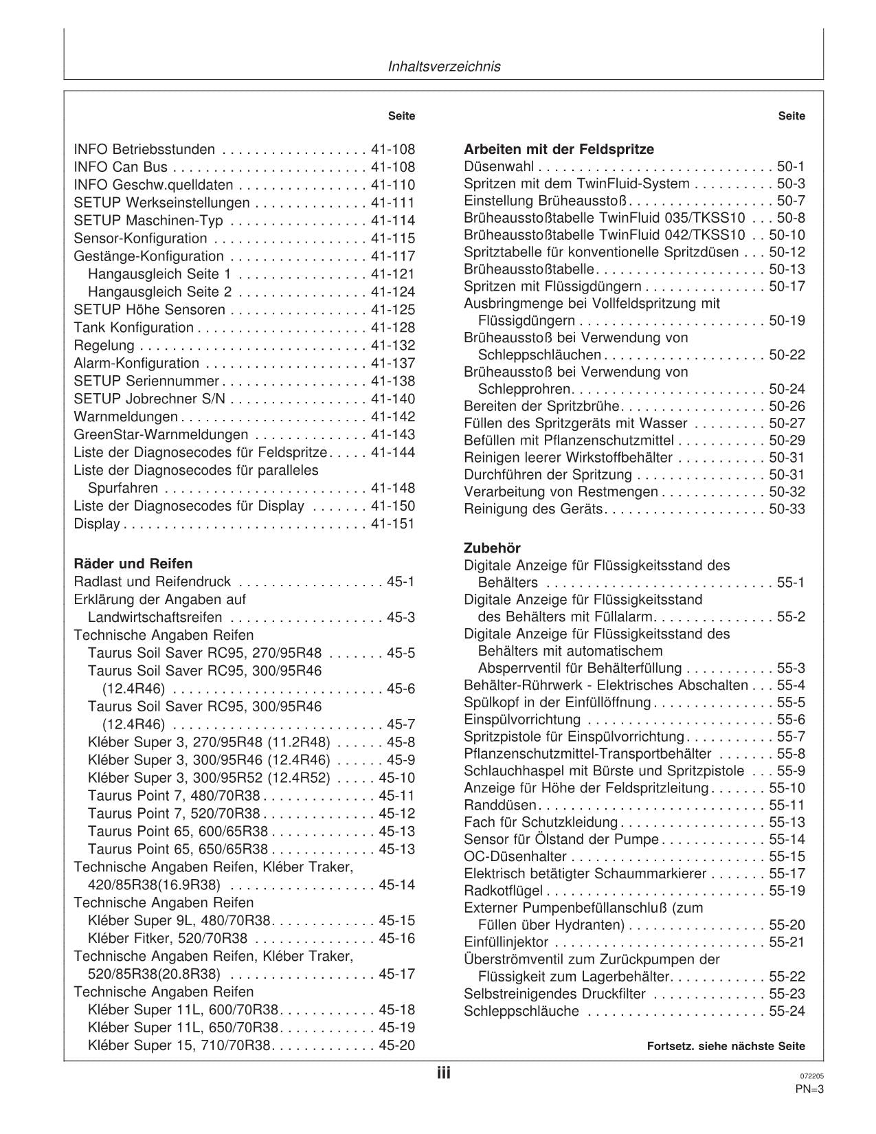 John Deere Anhängefeldspritze 824 832 840 Spritzsystem betriebsanleitung