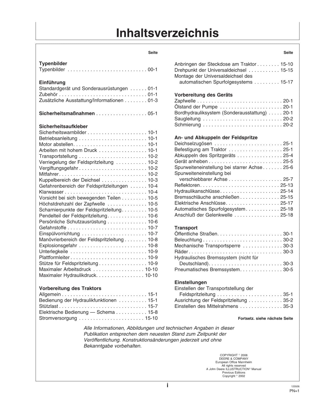 John Deere Anhängefeldspritze 832i 840i EHC-2 Regeleinheit betriebsanleitung