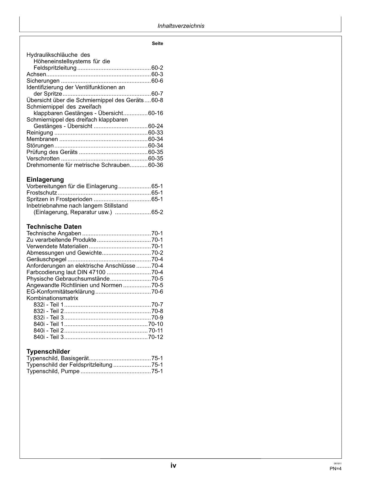 Manuel d'utilisation John Deere Anhängefeldspritze 832i 840i MFC