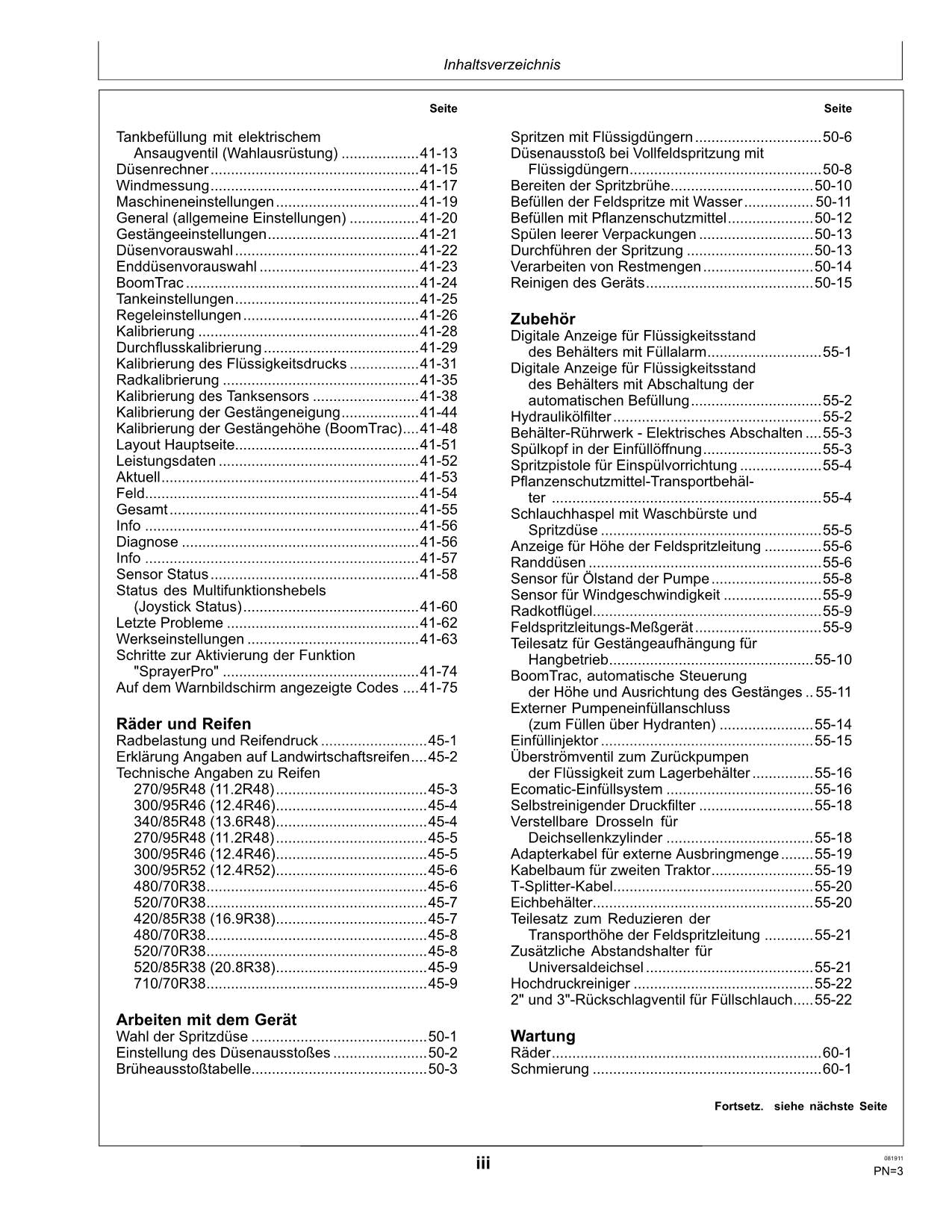 John Deere Anhängefeldspritze 832i 840i MFC betriebsanleitung