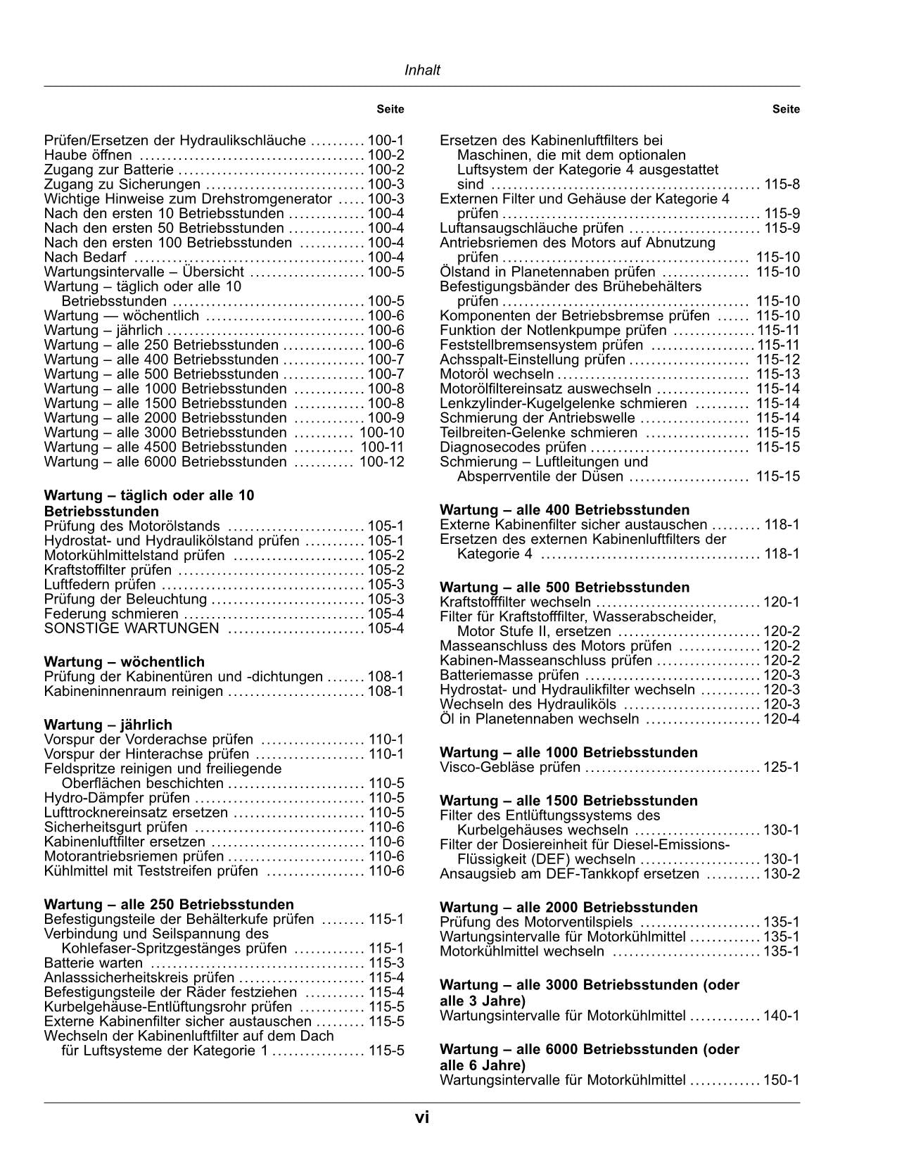 John Deere R4140i R4150i Fahrzeug Ausbringung Feldspritze Betriebsanleitung