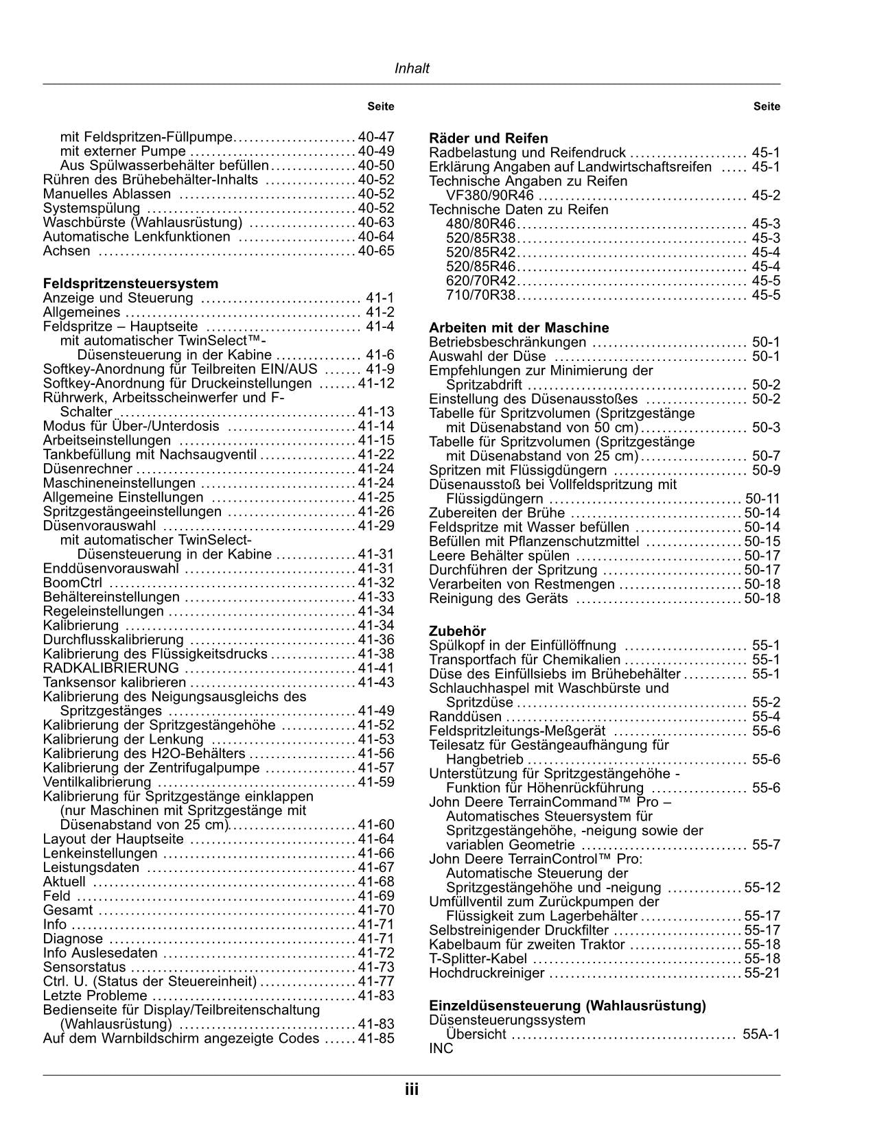 John Deere R944i R952i R962i R975i Anhängefeldspritze betriebsanleitung