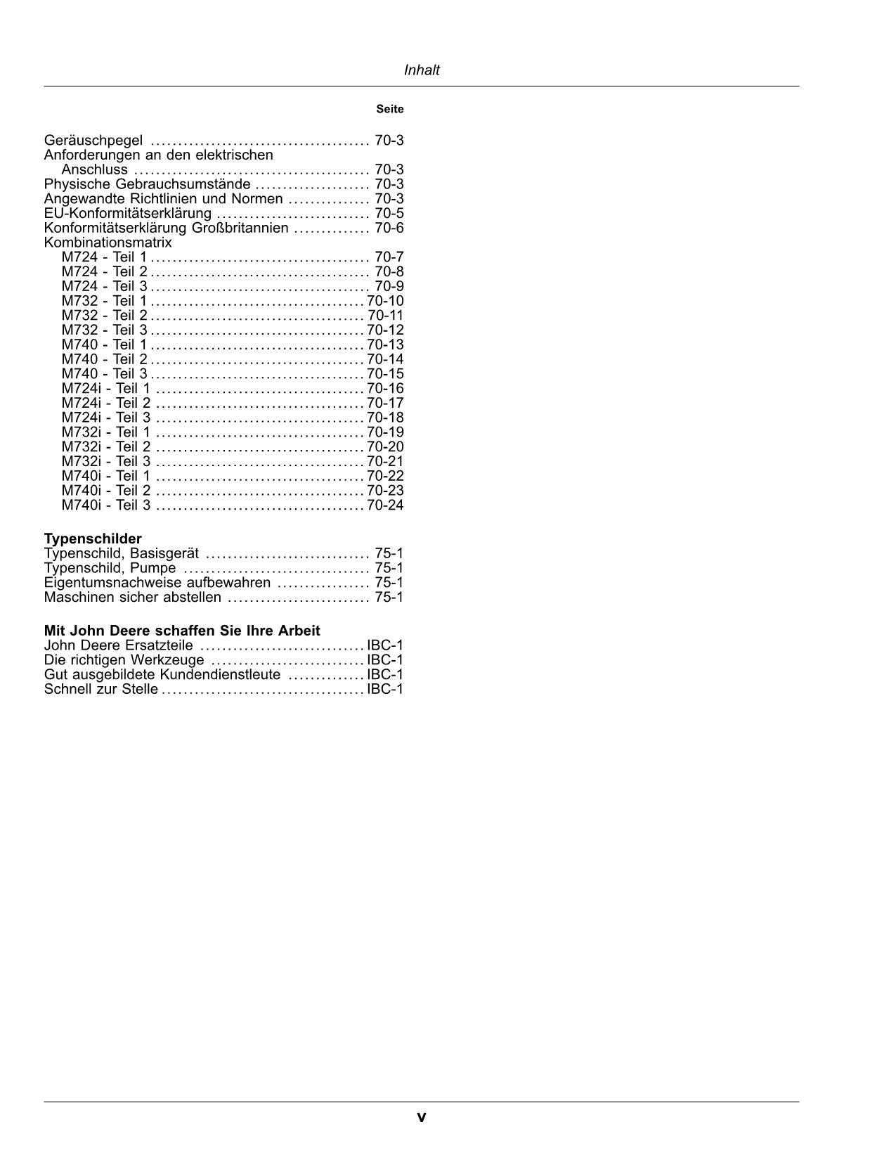 John Deere Anhängefeldspritzen M724 M732 M740M724i M732i M740i Betriebsanleitung