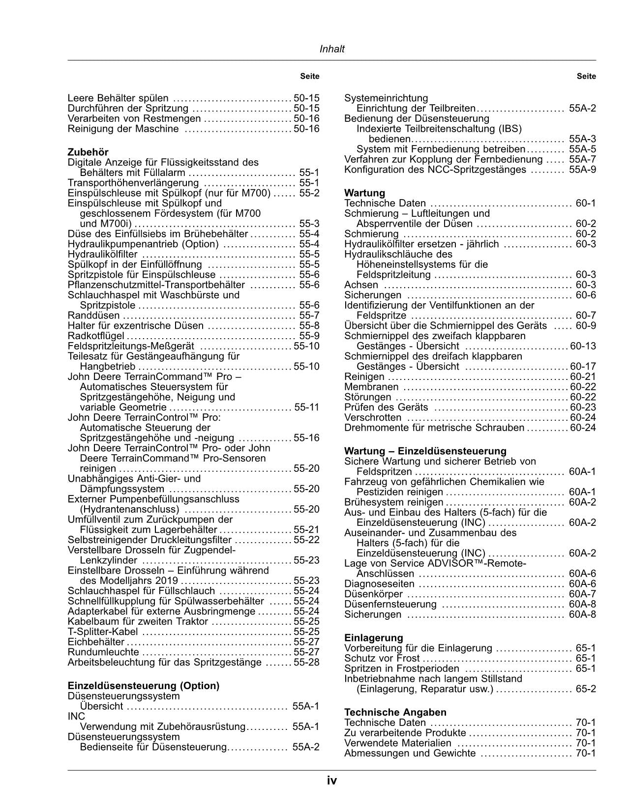 John Deere Anhängefeldspritzen M724 M732 M740M724i M732i M740i manuel d'instructions