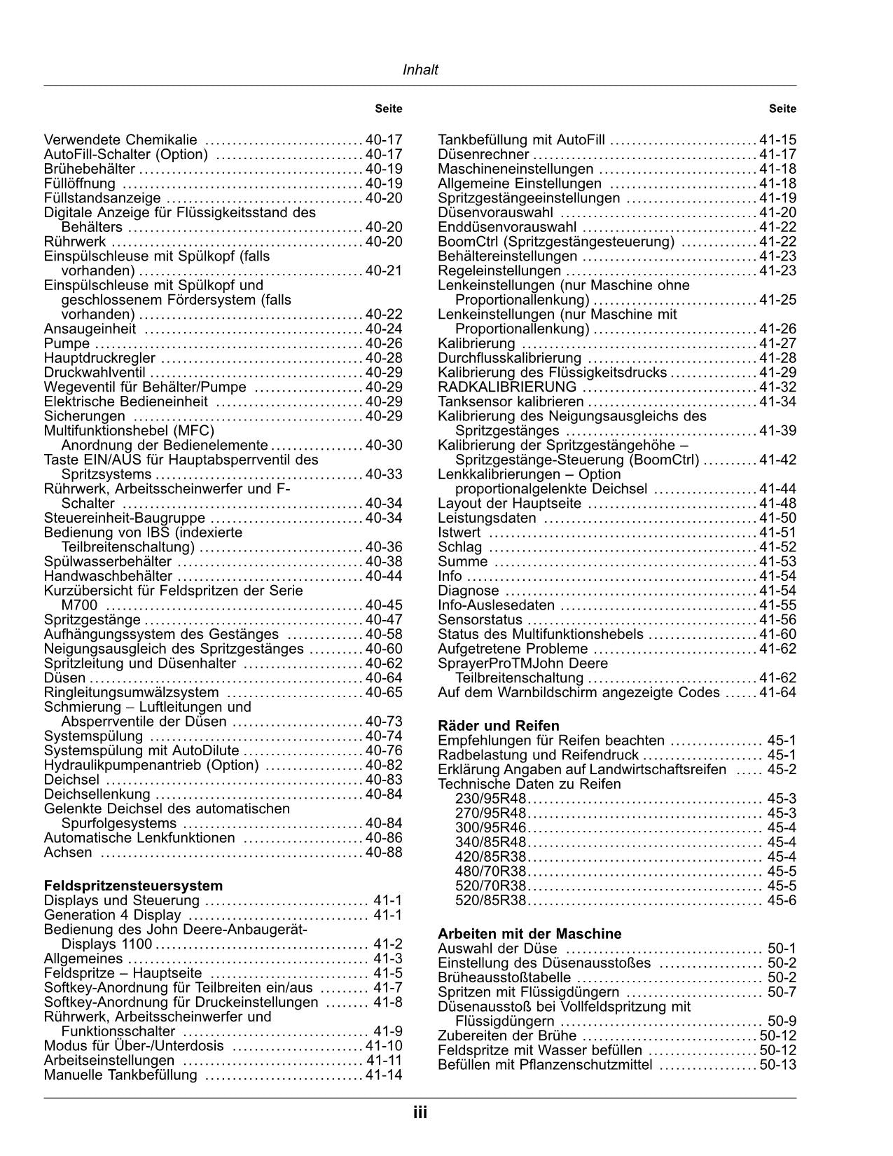 John Deere Anhängefeldspritzen M724 M732 M740M724i M732i M740i Betriebsanleitung