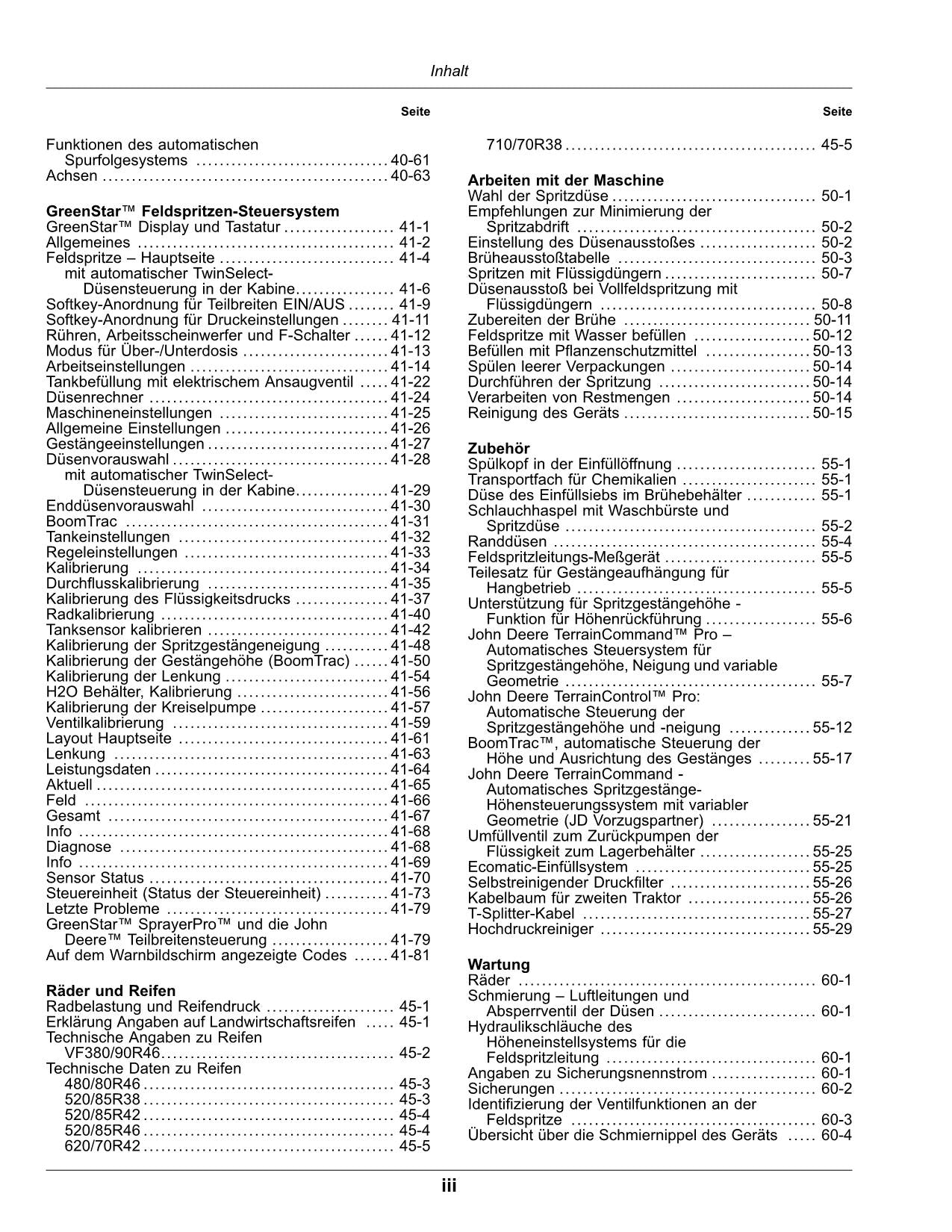 John Deere PowrSpray Anhängefeldspritzen R944i R952i R962i manuel d'instructions