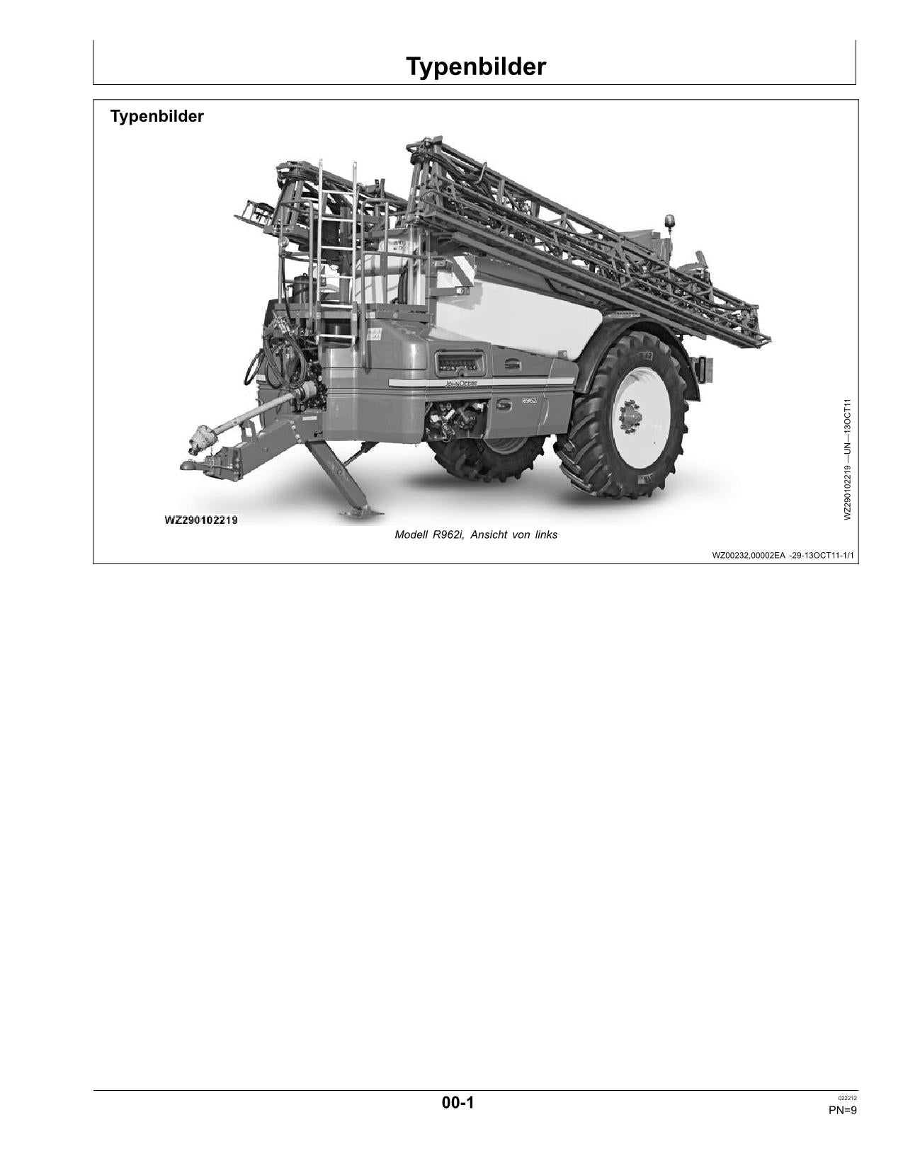 Manuel d'utilisation John Deere Anhängefeldspritze R962i MFC