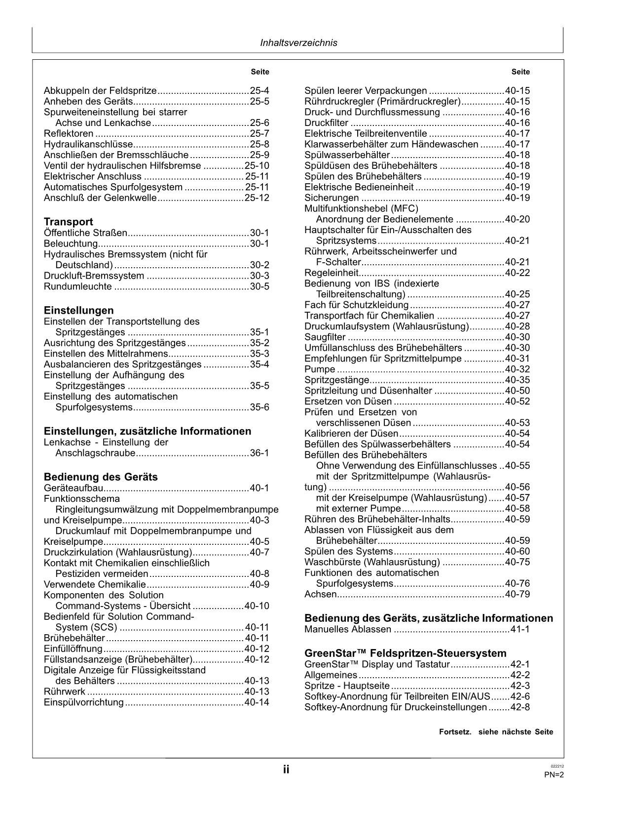 John Deere Anhängefeldspritze R962i MFC Betriebsanleitung