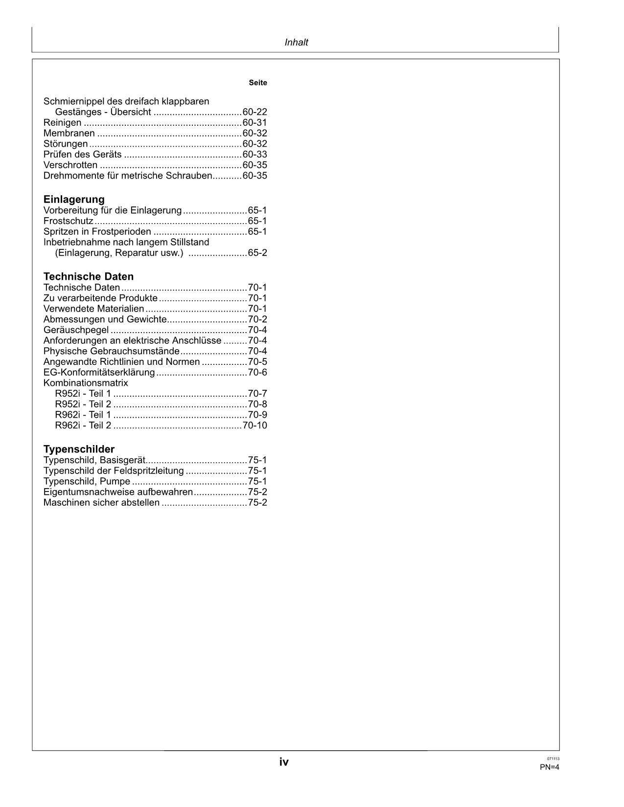 Manuel d'utilisation John Deere Anhängefeldspritze R952i R962i MFC