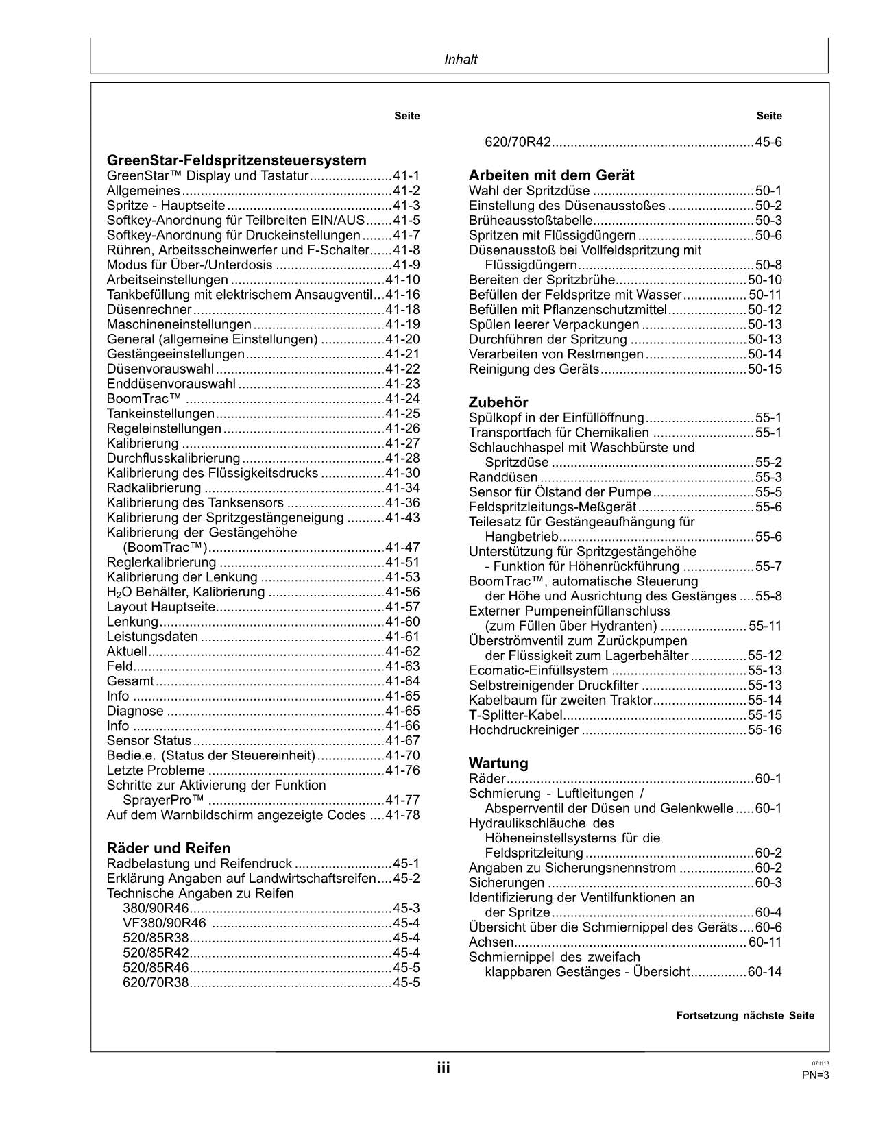 John Deere Anhängefeldspritze R952i R962i MFC betriebsanleitung